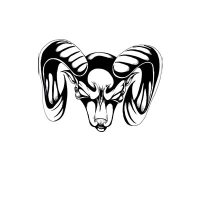 Black goat head aries design Water Transfer Temporary Tattoo(fake Tattoo) Stickers NO.10944